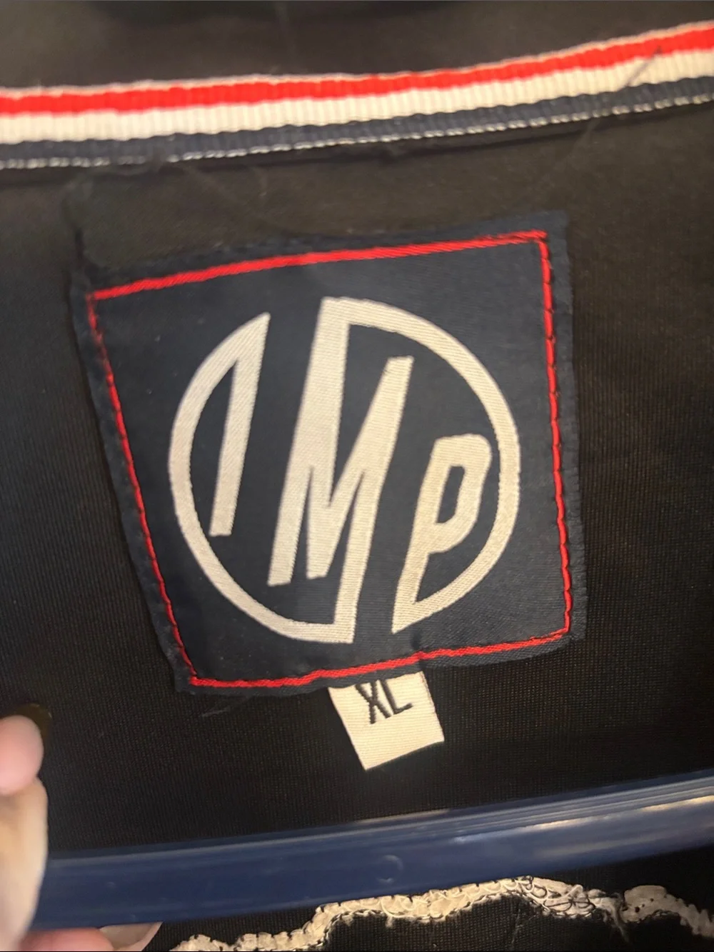 IMP Japan/ Black Embroidered Eye Track Jacket with Red Stripes - Picture 2 of 4